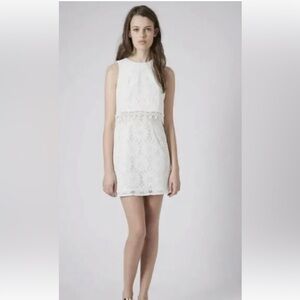 Topshop Cream Lace Mini Dress